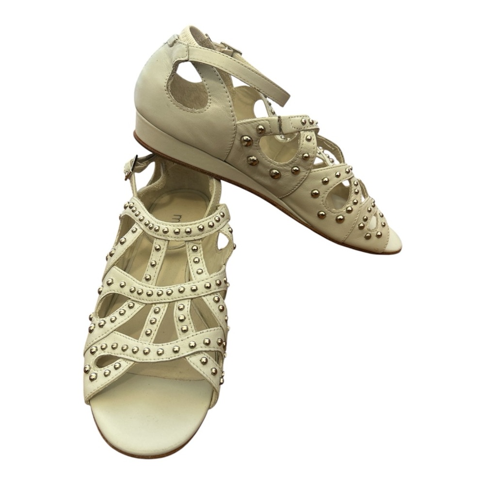 Maje White Studded Sandals
